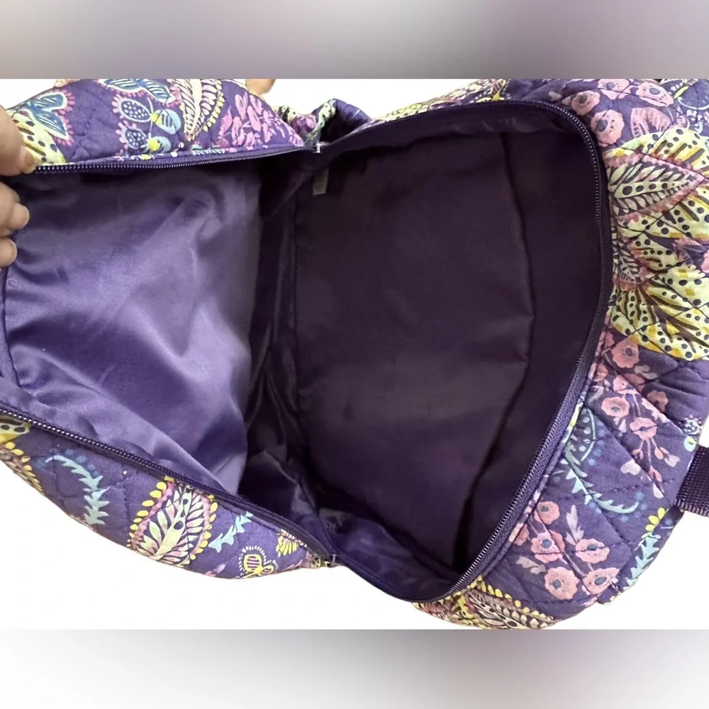 Vera Bradley women’s Batik Leaves multicolored flower backpack - Purple - Picture 4 of 6